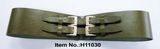 Green Double Buckles PU Belt