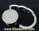 Silver Tone Semifinished Folding Purse Hook Handbag Hanger 44mm (Fit 30mm) (B04617)