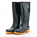 Men Work PVC Black Upper Yellow Sole Rain Boot