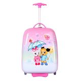 Pink Smjm Square Shape Girls Beauty Trolley Case, Pink Light Suitcases