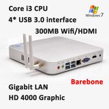 2014 New Barebone Mini PC Intel Core I3 Fanless 1.8g Dual Core Mini Desktop Computer Living Room HTPC 4 USB 3.0 HD4000 Graphic