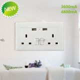 13A Dual UK/BS Plug Switch Socket with Dual USB Charger