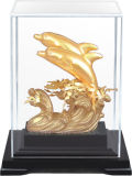 24k Gold Foil Statue - Dolphins (LHY-S-014)