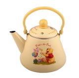 Creamy Cute Enamel Teapot with Plastic Handle