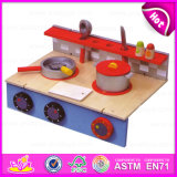 2015 New Arrival Kid Wooden Kitchen Toy Set, Children DIY Kitchen Play and Learn Toy, Funny Play Wooden Island Toy Kitchen W10c152