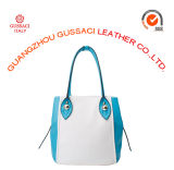 2015 Collection Blue and White Color Match PVC Tote Bag for Lady