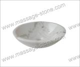 Round White Marble Vessel Sink for Bathroom
