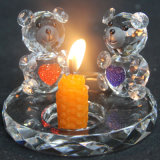 Lovely Bear Crystal Candle Holder for Holiday Celebration
