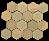 Hexagonal Crackle Ice Ceramic Glass Mosaic (OYT-S013)