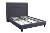 Queen Size Tufted Upholstered Bed Frame, Made of Linen Fabric
