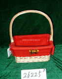 Wicker Flower/Gift Basket with Red Fabric Lining (26225)