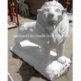 Anique Outdoor White Marble Stone Hand Carving Statue Lion Sculpture