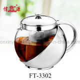 Glass with Stainless Steel with Strainer Coffee Pot (FT-3302)