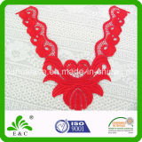 China Character Bright Red Golden Fish Embroidery Collar Lace