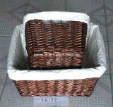 Willow Storage Basket with Fabric Lining (04197)
