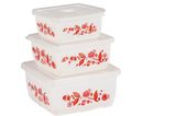 3PCS Plastic Square Food Container for Microwave Oven