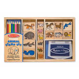 Wooden Toy-Melissa & Doug Wooden Animal Stamp Set (JY0848)