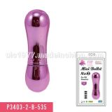 on/off Mini Travel Vibrator. Extra Adorable. Shiny Electro-Plated Surface Sex Toy (P3403-2-B-535)