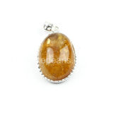 Distinctive Amber Jade Oval Pendants Gemstone (SL72949)