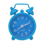 Promotional Blue Soft Silicone Analogue Mini Desk Alarm Clock
