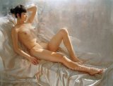 Naked Beautiful Chinese Girl Nude Painting