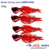 Custom 100g120g150g200g250g Red Color Rubber Jigs, Skirt Triangle Madai Jigs (JSM03-5022)