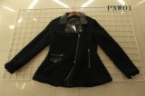 Wholesale Garment Washed Ladies Winter PU Leather Jacket