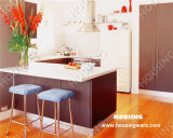 Brown Warm Small Lacquer Finish Kitchen Cabinets