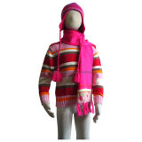 100% Cotton Girl's Turtleneck Sweater (KX-CG40)
