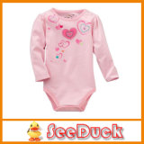Baby Clothing Lovely Pink Embroidery Cotton Baby Romper Baby Girl's Romper Ks1565