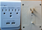 Dual USB Wall Charger - 3 Outlets