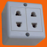 European Style Surface Mounted 2 Pin Wall Socket Double (S2209)