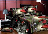 Latest Design Pretty Flower Printing Zhejiang Luxury Cotton 3D Bedding Set