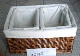 Rectangular Wicker Storage Baskets with Fabric Lining (#04218)