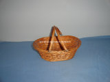 Round Wicker Basket with Folding Handles (WBS009)