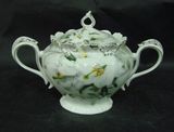 New Bone China Sugar Pot with Golden Decals