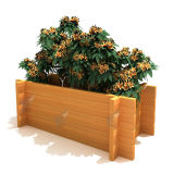 PS Plastic Wood Flower Box for Plant Flower in Park/Garden (TEL0389)
