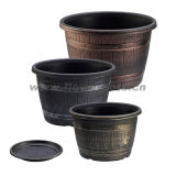 Plastic Barrel Shape Flower Pot (KD7102S)