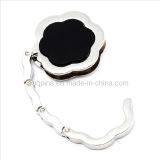 Flower Shape Handbag Hook with Black Enamel