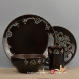 Fancy Design Glazed Ceramic Tableware Set