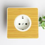 Schuko Wall Socket (wood grain) PC Panel EU Wall Socket 16 a 250V European Electrical Wall Socket