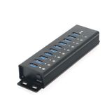 Super Speed Aluminum 10 Ports USB3.0 Hub for PC Laptop Computer