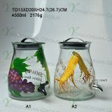 High Qualtiy 4.5L Glass Juice Beverage Jar with Tap / Big Capacity Glass Hand Made with Scale