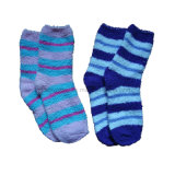 Women Fuzzy Sock with Stripes Fs-32