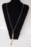 New Fashion Jewelry Fashion Gold Sweater Chain Tassel Pendant Alloy Necklace Jewelry Necklace Jewellery Sp024