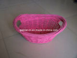 Pink Willow Basket Tray (dB037)