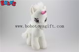 Soft Lovely White Baby Stuffed Unicorn Animal Toy with Long Plush Fur Bos1187