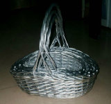 Silver Wicker Willow Basket (FMS094)