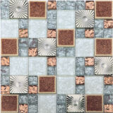 Vintage Glass Mosaic with Ceramic and Stainless Steel Mosaic Wall Tiles