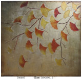 Handmade New Modern Abstract Golden Yellow and Red Ginkgo Leaves Oil Painting (LH-700007)